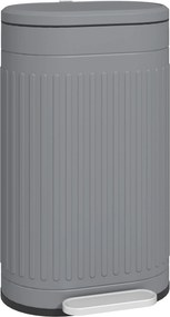 HOMCOM 30 l pedálos szemetes levehető belső vödörrel és lassan záródó fedéllel, szürke — 36,5 × 31,2 × 60,8 cm | Aosom