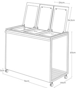 Fehér fém szelektív szemetes Tower – YAMAZAKI