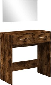 vidaXL füstös tölgy színű fésülködőasztal tükörrel 80x39x80 cm