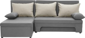 ERIS Kinyitható sarokkanapé Világosszürke/krém