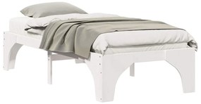 Földi ágykeret tárolóval Fehér 80 x 200 cm Tömör fenyőfa