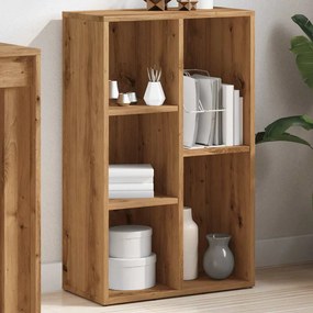 kézműves tölgy színű szerelt fa könyvszekrény 50x25x80 cm