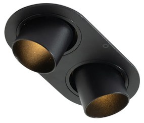 6 darabos süllyesztett spotlámpa készlet fekete GU10 35mm dönthető 2-fényű - Installa