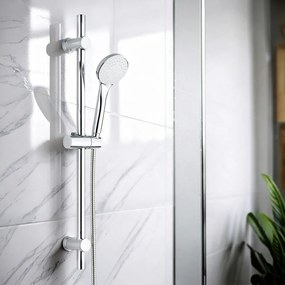 Ezüstszínű rozsdamentes acél zuhanyszett kézi tussal-tolható tartóval 70 cm Uno – Allstar