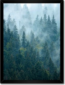 Poszter fekete keretben 30x40 Erdő a ködben Utazás