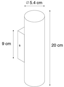 Modern fali lámpa bronz 2-lámpás - Jeana