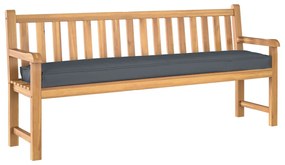 Tálcás párnák padhoz 2 db Antracit 200x40x8 cm Oxford anyag