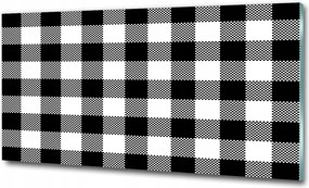 Fotó-üvegkép Fekete-fehér kockás 100x50