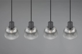 Fekete függőlámpa üveg búrával ø 15 cm Tarifa – Trio