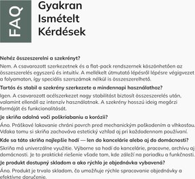 Irodai iratszekrény fehér / dió: Eco Design JAN 900 x 1850 x 400 mm