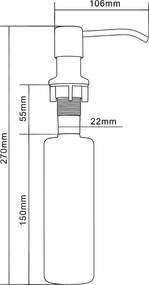Mexen tartozékok, mosogató adagoló, acél (rozsdamentes), 6601320-99