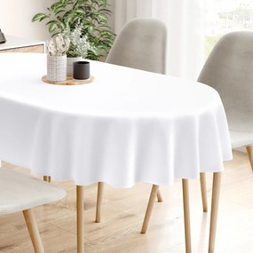 Goldea dekoratív asztalterítő rongo deluxe - fehér, szatén fényű - ovális 120 x 160 cm
