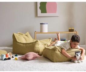 Zöld buklé gyerek babzsákfotel Square – Wigiwama
