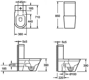 AREZZO design INDIANA kombi wc alsós/hátsó kifolyású AR-102 ( 2 doboz )
