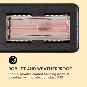Heat Giant, infravörös hősugárzó, 3 x 2000 W, IP65, 380 V, fekete