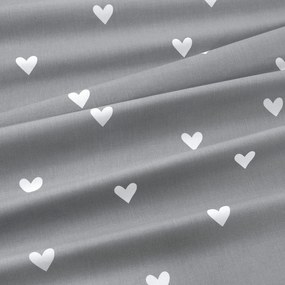 Goldea kör alakú pamut terítő - szívecskék, szürke alapon Ø 160 cm
