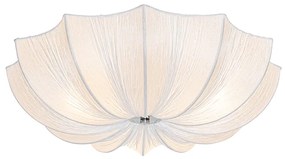 Japandi mennyezeti lámpa fehér selyemmel 52 cm 3-lámpás - Plu