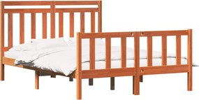 vidaXL Ágykeret fejtámlával 2 pcs Faggyú barna 205,5 x 145,5 x 100 cm