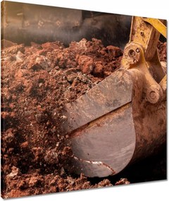 Vászonkép 60x60 Föld ásó kotrógép