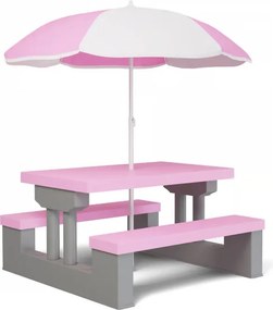 Rózsaszín gyermek piknik szett napernyővel