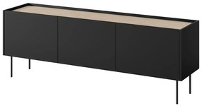 Desin 170 3D2SZ háromajtós TV-szekrény kettő fiókkal - matt fekete / nagano-tölgy