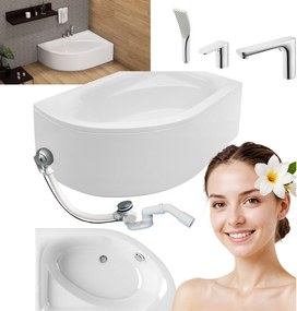 Jobbos Sarokkád Szifon Burkolattal 3 Lyukú Csaptelep 170X110