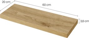 Lebegő fali polc GROVE 60x20 cm, artisan tölgy