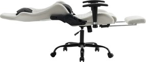 Irodai/gamer szék, fehér/fekete, teherbírás 150 kg, PAPIBAS