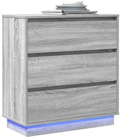 Éjjeli szekrény LED világítással Szürke Sonoma 71x34,5x75 cm MDF