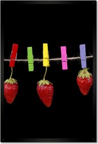 Poszter keretben 40x60 Érett eper gyümölcs