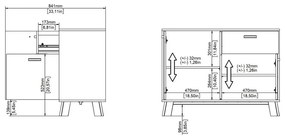 Fehér-natúr színű komód tölgyfa dekorral 99x73x39 cm Ikast – Tvilum