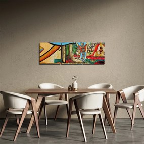 Egyiptomi motívumú kép (órával) (90x30 cm)