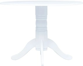 Fehér tömör gumifa étkezőasztal 106 cm