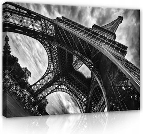 Vászonkép 80x60 Eiffel-torony Párizs építészet felhők mérnöki