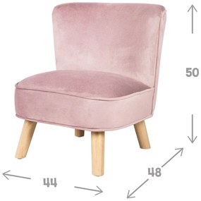 Világos rózsaszín bársony gyerek fotel Lil Sofa – Roba