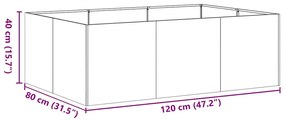vidaXL növénytartó 120x80x40 cm Horganyzott acél