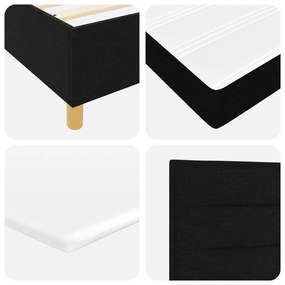 Boxspring Ágy Matracal Fekete 100x200 cm Szövet