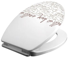 BISK Erga Iris, polipropilén wc-ülőke, fehér bélyegmintával, ERG-06742