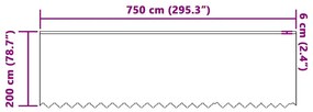 Függönyök függönyökkel Fehér 750 x 200 cm Poliészter