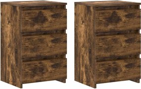 vidaXL 2 db füstös tölgy színű szerelt fa éjjeliszekrény 40x35x62,5 cm