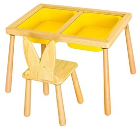 Gyerekasztal székekkel Table and Chair - Yellow
