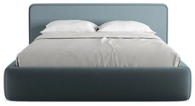 Kék kárpitozott ágyneműtartós franciaágy ágyráccsal 160x200 cm Kiana – Makamii