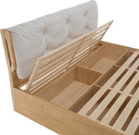 Franciaágy, 160x200, masszív fa, természetes, FLORENCIA