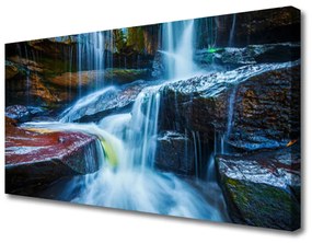 Canvas kép River Rocks Vízesés Nature 100x50 cm