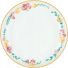 Lubiana Rondo Ebédlő Tányér Csempe 1 db Virág Arany Csík 27 cm