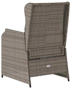 Kerti pad párnával 2 pcs Szürke Poli rattan