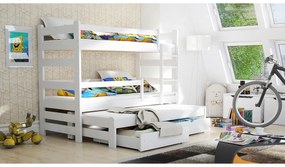 Alis PPV 018 emeletes ágy gyerekeknek, kihúzható - Szín: Fehér, Méret 80x180
