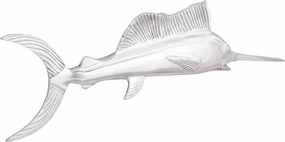 vidaXL Szobor Ezüst 91 x 8 x 26 cm Alumínium