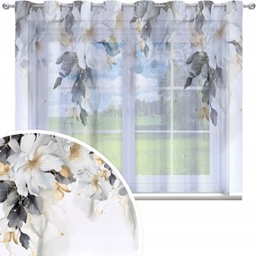 Függöny Kész 300x150 Fátyol Festett Virág Mintás 225