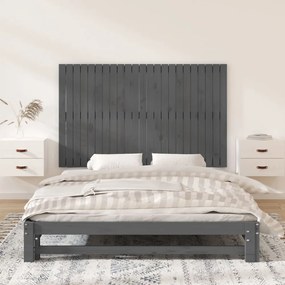szürke tömör fenyőfa fali fejtámla 147 x 3 x 90 cm